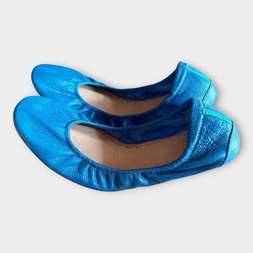 Tieks Gabriela Cobalt / Navy Blue Leather Ballet Flats Foldable Size 8